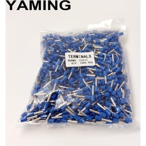 2.5mm2 E2512 Cable Wire Tube insulating terminals 14 AWG Connector Insulating Crimp Insulated Terminal 1000PCS/Pack
