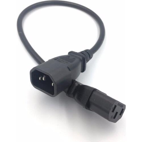 IEC Male C14 to IEC Female C13 Power Extension Adapter Cable 0.3M 1FT/0.5M 1.6FT/1M 3.3FT/2M 6.5FT/3M 9.8FT