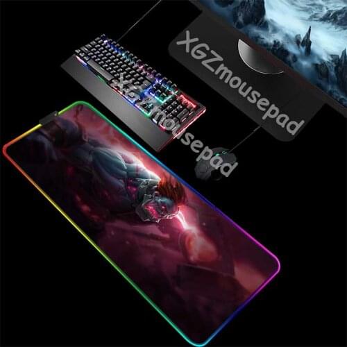 XGZ Zombie Warrior Sion Computer Gaming Table Mat Black Lock Edge Custom Large RGB Mouse Pad Rubber Non-slip for Lol Csgo Gamer