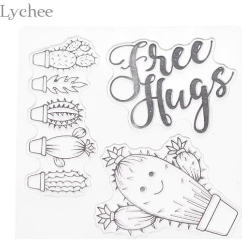 Lychee Life Cartoon Cactus Transparent Clear Stamp For DIY Scrapbooking Photo Album DIY Silicone Seals Decorative Stamp Sheet