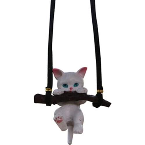 Cute Anime Cat Hanging Pendant With Swing Auto Rearview Mirror Pendant Auto Decoraction Ornaments Car Accessorie