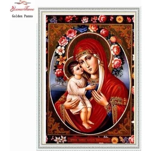 Golden Panno Needlework DIY DMC Cross stitch Sets For Embroidery kits Precise unprinted religion Patterns Counted Cross-stitch08