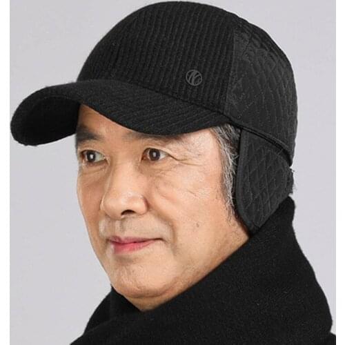 New winter warm baseball caps for men earmuffs hats Dads thick warm cap mens winter hat senior casual brand sports cap Ski cap