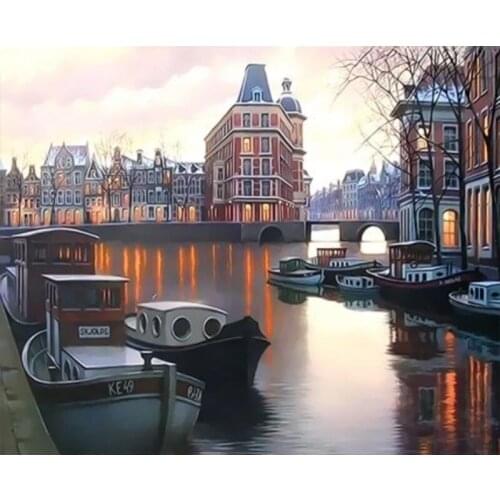 Landscape DIY Painting By Numbers Modern Wall Art Picture Acrylic Coloring City Paint On Canvas For Home Decors Artwork