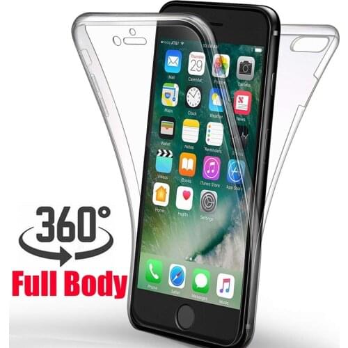 Full Body 360 Degree Protective Case for iphone X XR 11 Pro XS MAX 10 6 6S 8 7 Plus se 5s 5 Soft Silicone Clear TPU Cover