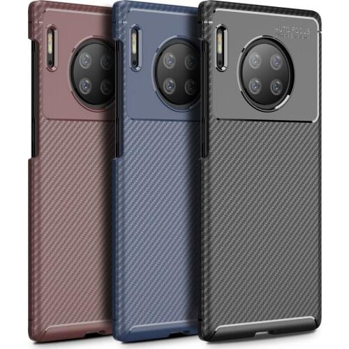Simple Carbon Fiber Soft Silicone Cover For Huawei Mate 30 mate 20 Case Phone Cases For Mate 30 Pro Lite Mate30 Shockproof