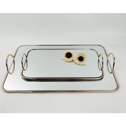 Rectangular Mirrored Tray Candle Holder Display Tray Drink Tea Tray Candle Centerpiece Gift Set