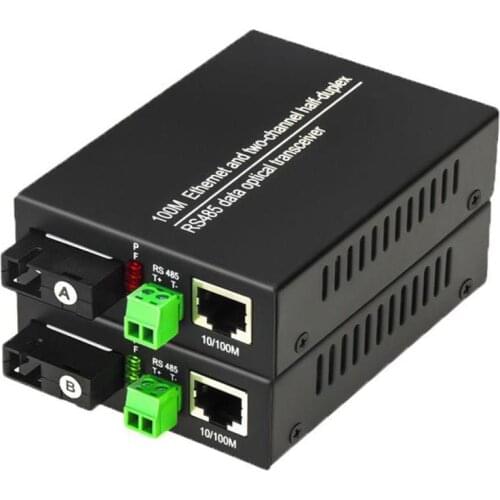 RS485 Data Extender Converter with 10/100Mbps Ethernet, 1 BIDI RS-485 over Fiber Optic Transmitter and Receiver