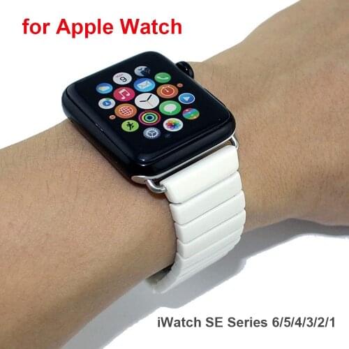 White Ceramic Strap for Apple Watch SE Band 38mm 42mm 44mm 40mm Bracelet Replacement for iWatch 6/5/4/SE/3 Wristband Luxury