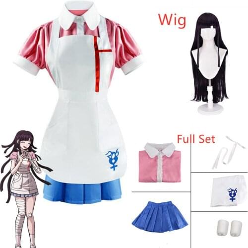 Super DanganRonpa 2 Mikan Tsumiki Cosplay Costume Nurse Short Skirt Girl School Clothing Zentai Uniform Woman Dress