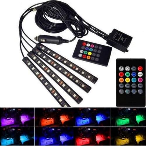 Led for Car Foot Ambient Light With USB Cigarette Lighter Backlight Music Control App RGB Auto Interior Decorative Atmosphere Lights