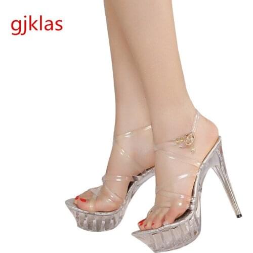 High Heels Women Shoes Platform Sandals Pumps Big Size 43 Peep Toe Stiletto Heels Transparent Sexy Ladies Shoes Platforms Pumps