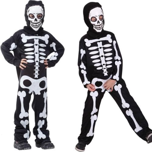 Umorden Boys Scary Skeleton Bones Costume Cosplay Kids Child Halloween Party Dia de los Muertos Day of the Dead Fancy Dress