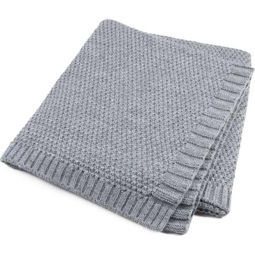 Newborn Infant Cotton Knitted Crochet Blankets Baby Blanket Swaddle Wrap Soft Stretch Crib Sleeping Bedding for Boys Girls Kids