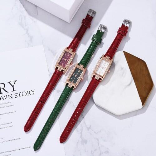 2021 New Ladies Watch Elegant Temperament Quartz Watch Korean Retro Belt Diamond Watches For Women Relojes