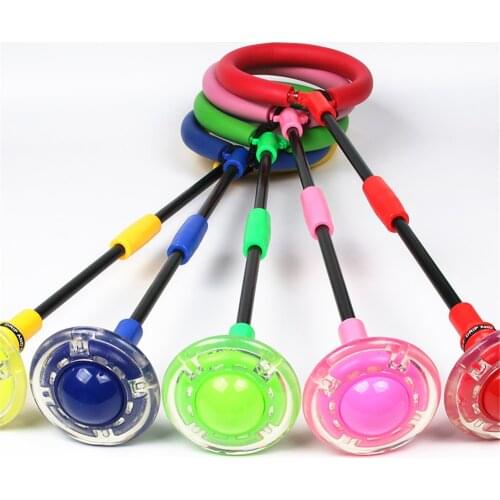 1PC Portable Folding Glowing Bouncing Balls One Foot Flashing Jumping Rope Ball Kids Toys Ankle Skip Ball Adult Fitness Training