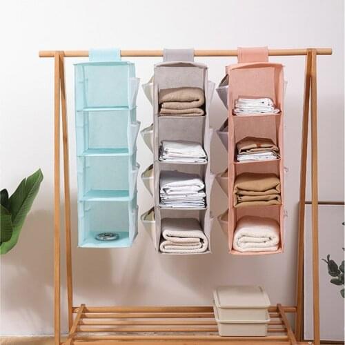 2/3/4 Layer Tidy Hanger Bra Hanging Wardrobe Storage Organiser Shelf Clothes Bag Multi-Layer Hanging Storage Bag