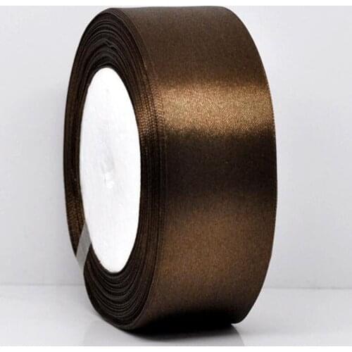 25yards 1Roll 1-1/2" Wide Coffee Satin Ribbon For Packing Craft Wedding Decorations Ribbon Bow 38mm