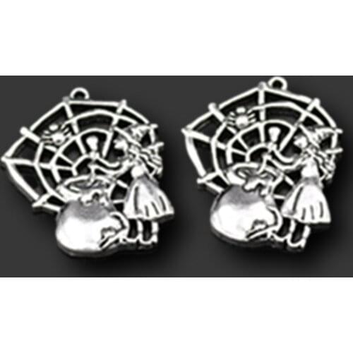 WKOUD 3pcs Silver color Terrible witch Secret Charm Necklace Bracelet DIY Jewelry Fashion Alloy Pendants A678