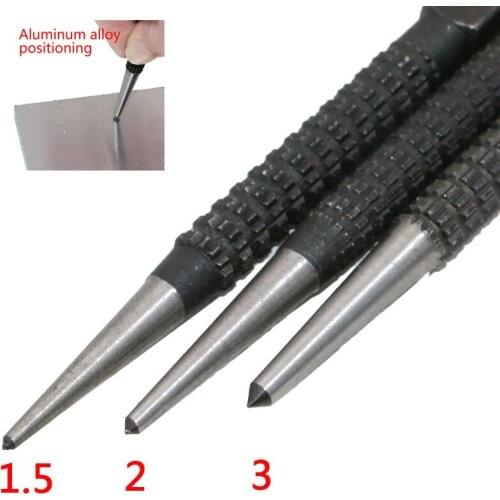3PCS Non-Slip Center Pin Punch Set 3/32" High-carbon Steel Center Punch For Alloy Steel Metal Wood Drilling Tool
