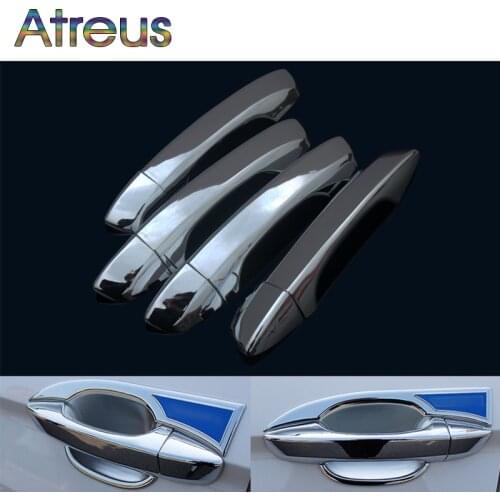 4Pcs Car Door Handle Trim Cover Sticker For VW Tiguan 2016 2017 2018 For Volkswagen Tiguan 2 MK2 External Decorative Accessories