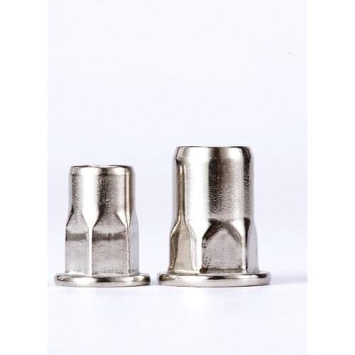 5pcs M4 M5 M6 M8 flat head inner and outer half hex rivet nut screw cap nuts home decoration bolt screws 11mm-18mm length