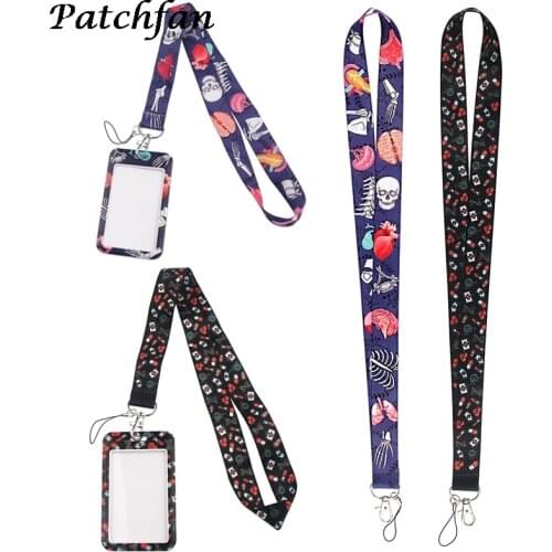 AD286 Patchfan Human Organs Lanyard Keychain keys Badge ID Mobile Phone Rope Neck Straps With Card Holder Cover
