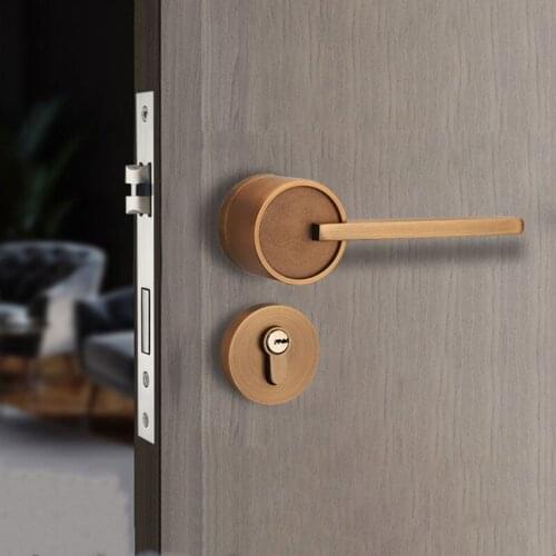 Household Zinc Alloy Silent Security Door Locks Interior Door Handle Lock Bedroom Mute Lockset Furniture Hardware Supplies
