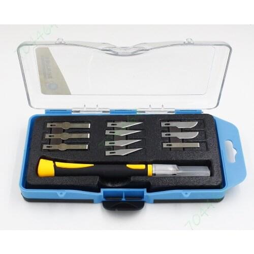 DIY Knife Kit Cutter Graver Burin Blades Set For Carving Craft PCB Chisel Wood