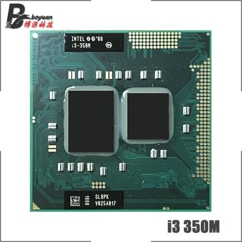 Intel Core i3-350M i3 350M SLBU5 SLBPK 2.2 GHz Dual-Core Quad-Thread CPU Processor 3M 35W Socket G1 / rPGA988A
