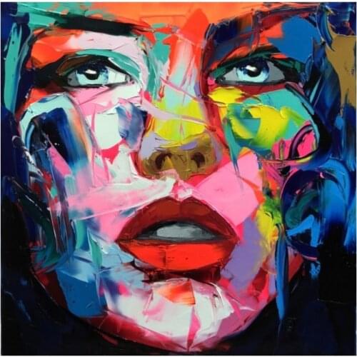Francoise Nielly Knife Canvas Painting Abstract Portrait Face Audrey Hepburn Oil Paint Figure Wall Art Pictures Home Decorations