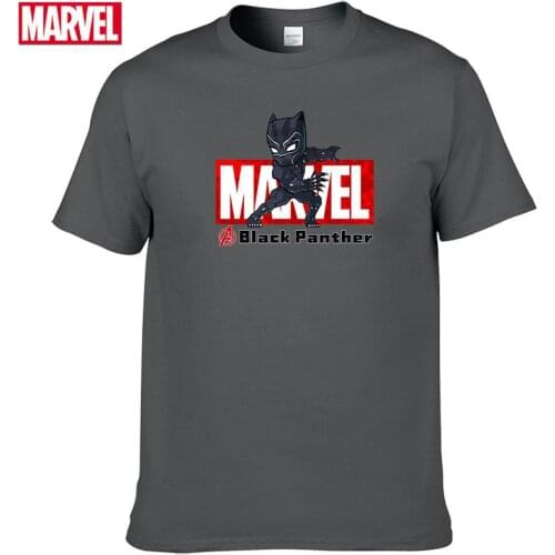 Marvel The Avengers Black Panther T-shirt Comfortable Breathable 100% cotton Fashion clothes for teens Summer Tops men #133