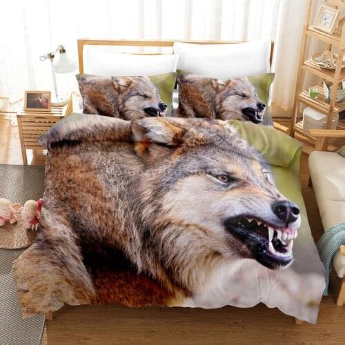 Brown Wolf Bedding Set Animal 3d Duvet Cover Set Comforter Bed Linen Twin Queen King Single Size Home Decor Fashion Cool Scenery