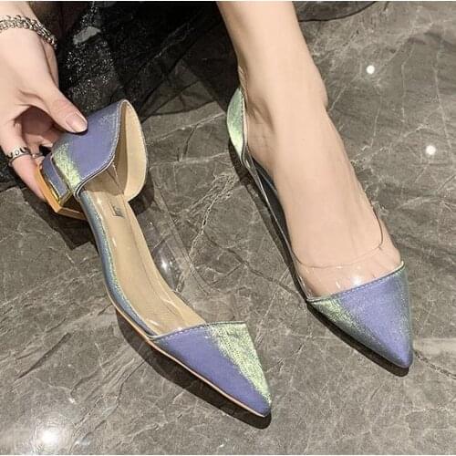 Summer Women Flats Heeled Slip on Shoes Woman Ballet Flats Pointed Toe Dress Shoes Transparent Shallow Ladies Shoes Mujer Pisos