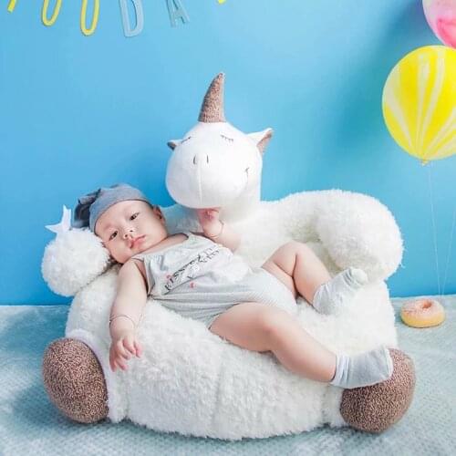 Cartoon Lovely Teddy Bear Unicorn Kids Sofa Chair Plush Toys Elephant Seat Baby Nest Sleeping Bed Adult Pillow Stuffed Cushion
