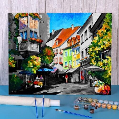 Oil Painting Style Sunny Day DIY Paint By Numbers Kit Acrylic Paints 40*50 Picture By Numbers Photo Handmade Crafts Drawing
