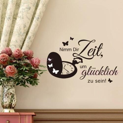Stickers Muraux Quote Nimm Dir Zeit,um Glücklich Zu Sein Vinyl Wall Art Decals Living Room Wall Decor Posters Home Decoration