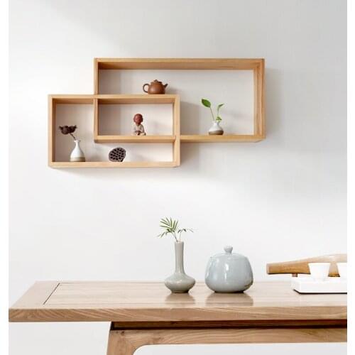 Chinese Style Classical Tea Room Metope Shelf Living Room Metope Decoration Chinese Tea Set Show Wall Hanging Decorative Frame