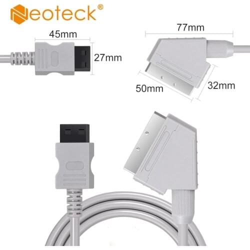 Neoteck 1.8M Real RGB Scart Cable for Wii / Wii U Scart Cable TV Console Lead supports 720p / 1080i HDTV System SCART cable