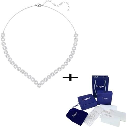 2020 New Fashion Exquisite ANGELIC SQUARE Square Transparent Crystal Ladies Necklace Elegant and Gorgeous Gift for Girlfriend