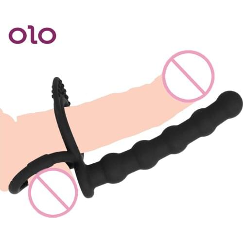 OLO G Spot Cock Ring Wearing Five-bead Anal Plug Butt Plug Prostate Massage Sex Toys for Men Couples