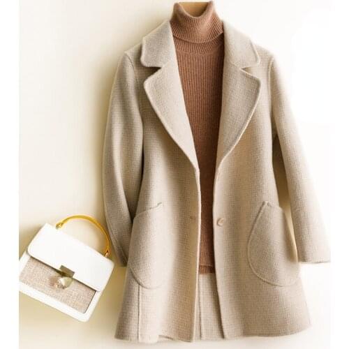 100% Wool Coat Women Autumn Fashion Korean Short Plaid Coats Female Slim Jackets Womens Clothing Manteau Femme Hiver WPY4231