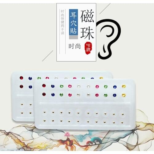 40 pcs Crystal/magnetic bead Scotch tape ear patch Magnetic therapy Ear acupressure massage therapy for weight loss