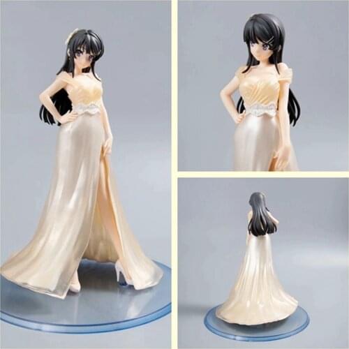 Seishun Buta Yarou wa Bunny Girl Senpai no Yume wo Minai Sakurajima Mai Wedding Dress Ver. PVC Action Figure Model Toys Doll