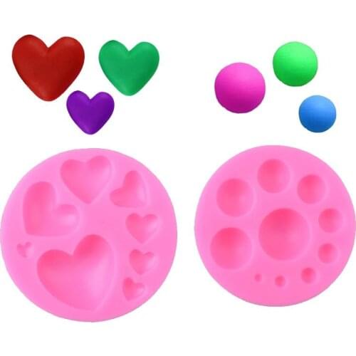 Silicone Fondant Mold DIY Reusable Heart Pearl Shaped Cake Decorating Mold Candy Mold Fondant Cake Decorating Tools