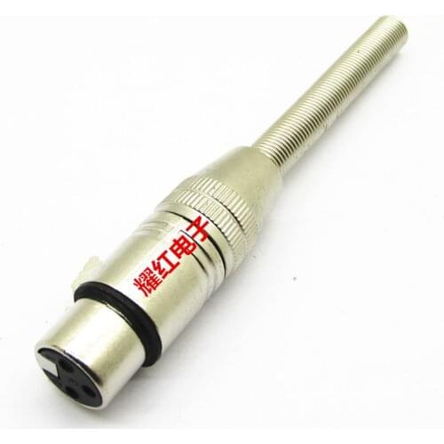 Connector 5PCS Orthodox School 3 XLR Microphone Parts Long Spring Microphone Plug Female XLR 3 Core Microphone Insert 3 P