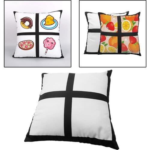Sublimation Blanks Heat Press 4 Panel Pillow Case Sofa Chair Cushion Cover Home Decor DIY Bed Cushion Cover for Gift