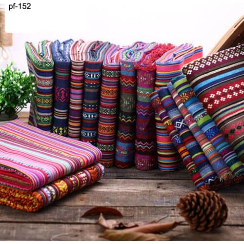 Sofa Cover Fabric DIY Ethnic Bag Curtain Cotton Linen Textile For Patchwork Materials Cloth Tissue