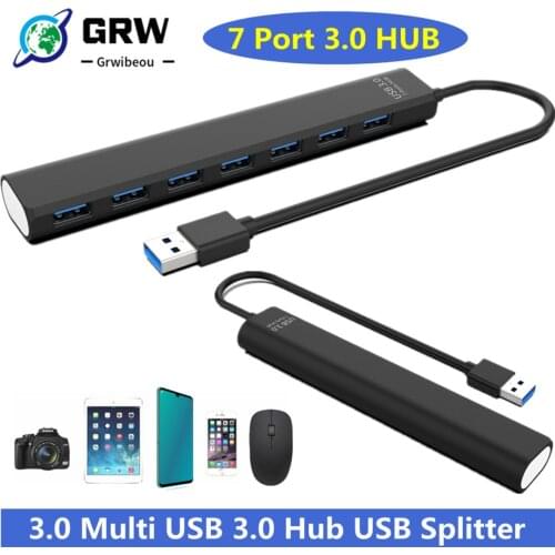 Grwibeou USB 3.0 7 Port 3.0 HUB Multi USB 3.0 Hub USB Splitter High Speed All In One For PC Computer MP3 Accessories USB 3.0 HUB