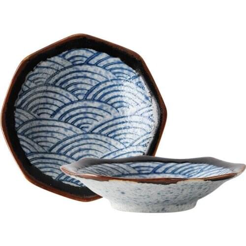 Vintage Sauce Seasoning Dish Ceramic Retro Sault Dish Small Japanese Style Home Dish Decor Accessories